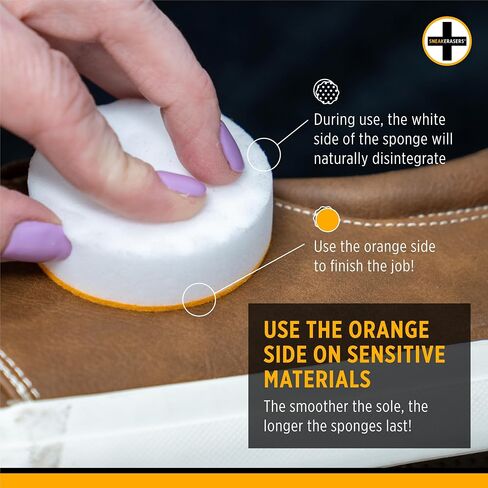 SneakERASERS Instant Sneaker Cleaner Sponge, Effective Shoe Cleaning for White Sneakers, Tennis Shoes - in Saudi Arabia