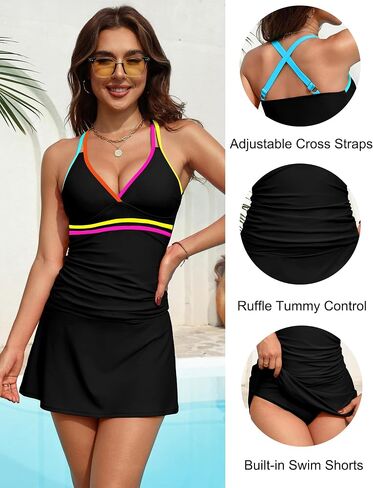 BMJL WomensTwo Piece Tankini Bathing Suits with Skirt Tummy Control Swimsuits Modest Swimwear 2025 in Saudi Arabia