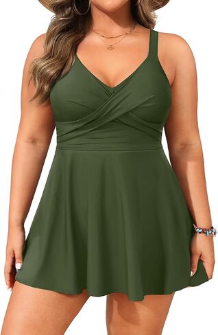 Aqua Eve Plus Size Swim Dress - Two Piece Tankini Swimsuit Tummy Control Bathing Suit with Shorts 2025 in Saudi Arabia
