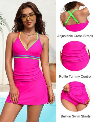 BMJL WomensTwo Piece Tankini Bathing Suits with Skirt Tummy Control Swimsuits Modest Swimwear 2025 in Saudi Arabia