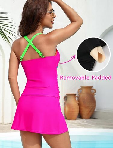 BMJL WomensTwo Piece Tankini Bathing Suits with Skirt Tummy Control Swimsuits Modest Swimwear 2025 in Saudi Arabia