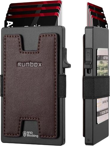 حالات البطاقات الرجالية ، محفظة حامل البطاقة النحيفة للرجال والنساء ، محفظة حظر RFID الحد الأدنى مع وظيفة منبثقة ، تصميم رفيع ، حالات البطاقات المعدنية تحمل 6+6 بطاقات ، هدايا للرجال ، إكسسوارات الرجال in Kuwait