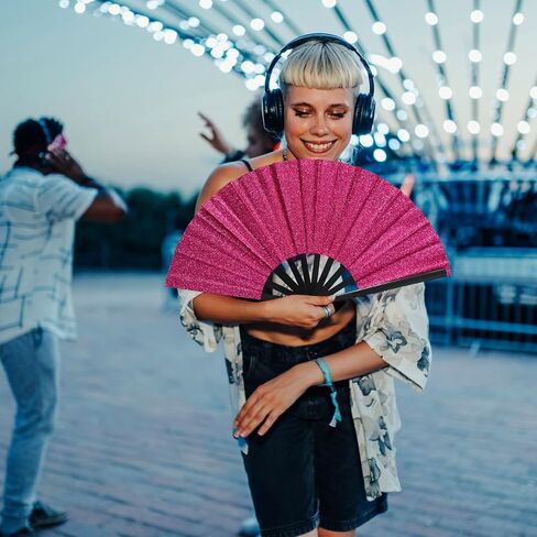 مروحة رقص للرقص ، و 13 بوصة من المعجبين بالرقص على الخط ، والأحذية على الأرض ، وظهر المشجعين للرقص على الخط ، ومهرجانات الموسيقى ، والكرنفال ، والديسكو ، والحفلات (Black Glitter) in Kuwait