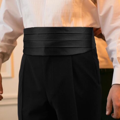 1pc cummerbund ملون للرجال الأسود مع شريط قابل للتعديل لإكسسوارات سهرة مثالية لحفلات الزفاف والحفلات الراقصة والأحداث الرسمية in Saudi Arabia