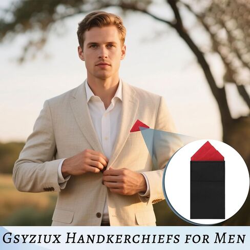Pre-Folded Handkerchiefs for Men, Solid Color Mens Pocket Square on Cardboard for Business Wedding Party Tuxedo Shirt in Saudi Arabia