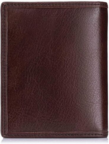 Men's Genuine Leather Wallet with 16 Card Slots, RFID Blocking, ID Window, Steel Lion Embossed Design,Vertical Bifold Wallet for Men with Vintage D-Ring，Classic Style, Practical Design in Saudi Arabia