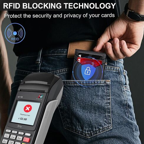محفظة للرجال محفظة مع حامل البطاقة المنبثقة النحيف لبطاقة 12-14 ، حظر RFID BIFOLD BIFOLD SMART SMART ، حامل بطاقة الائتمان مع نافذة معرف وفتحة نقدية ، حالة بطاقة معدنية مدمجة ، هدايا للرجال in Saudi Arabia