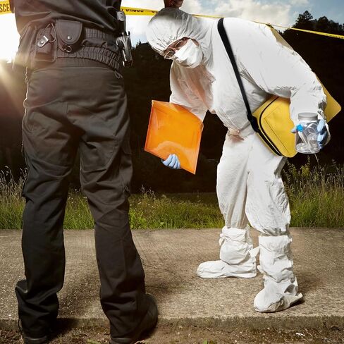 Sanwuta Crime Scene Evidence Detective Kit Evidence Markers Crime Scene ID Marker Carrying Case for Murder Themed Mystery Halloween Party Decorations, Lightweight, Yellow in Saudi Arabia