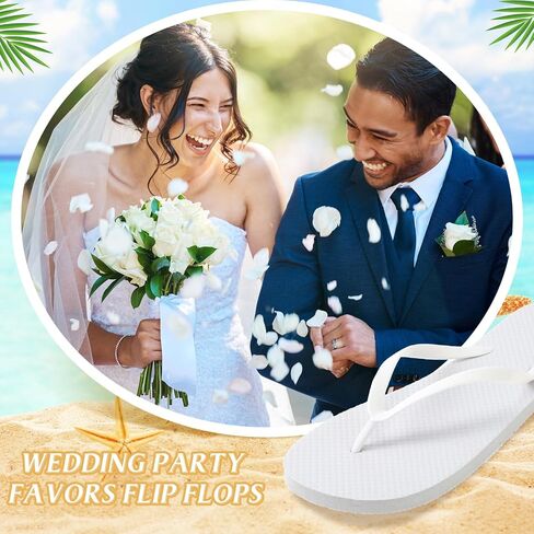Unittype 24 Pairs Flip Flops Bulk for Wedding Guest Slippers Wedding Flip Flops with Cards Bags for Pool Beach Party in Saudi Arabia