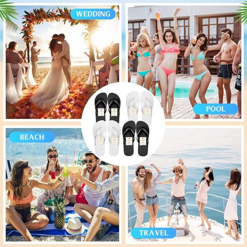 Unittype 24 Pairs Flip Flops Bulk for Wedding Guest Slippers Wedding Flip Flops with Cards Bags for Pool Beach Party in Saudi Arabia