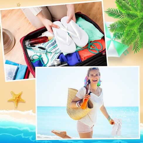 Unittype 24 Pairs Flip Flops Bulk for Wedding Guest Slippers Wedding Flip Flops with Cards Bags for Pool Beach Party in Saudi Arabia