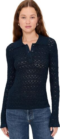 Sea Women's Ruby Knit Long Sleeve Polo in Kuwait