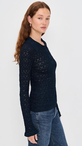 Sea Women's Ruby Knit Long Sleeve Polo in Kuwait