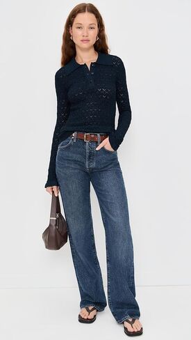 Sea Women's Ruby Knit Long Sleeve Polo in Kuwait