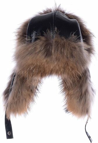 Real Fox Fur Hat - Genuine Sheepskin Leather Shell, Unisex Classic Ushanka Style, Warm and Windproof for Winter in Saudi Arabia