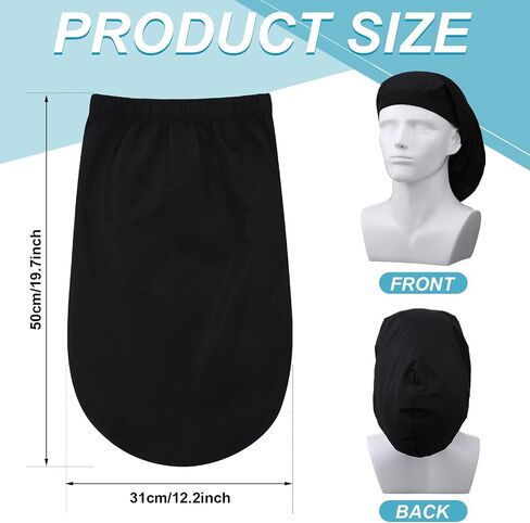 3 قطع Dreadlock Rain Cap مقاومة للماء رهبة طويلة الشعر الرهبة الرأس لف غطاء غطاء الشعر محرك السيارة للرجال النساء الأسود in Saudi Arabia