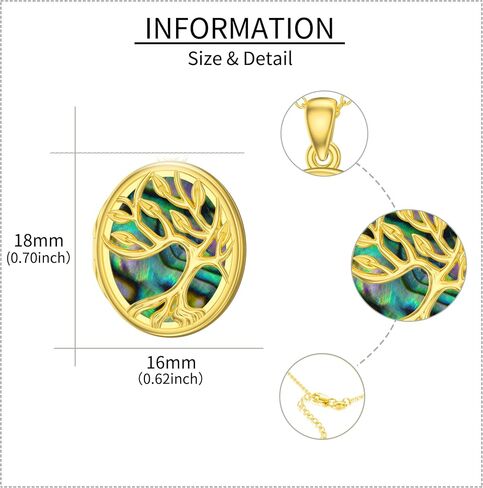 Personalized 10K 14K 18K Solid Gold Sunflower/Tree of Life/Angel Wing Locket Necklace That Holds Pictures Custom Photo Locket Jewelry Gifts for Women in Saudi Arabia