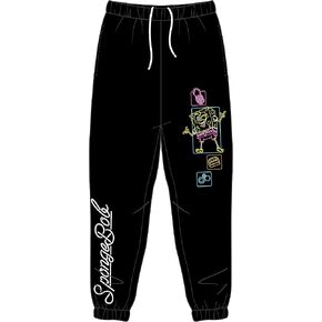 Spongebob Squarepants Vintage Neon Unisex Adult Black Graphic Sweatpants in Saudi Arabia