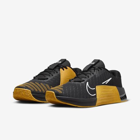 Nike Metcon 9 (Team) Men's Workout Shoes (FD5431-004, Black/University Gold/Smoke Grey/White) Size 12 in Saudi Arabia