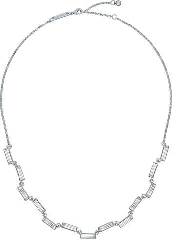 Ted Baker London Crysely Baguette Step Necklace for Women (Silver/Crystal) in Kuwait