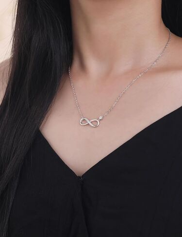 getlove Moissanite Infinity Necklace 925 Sterling Silver Moebius Circle Necklace Anniversary Love Infinity Pendant for Her Wife Birthday Eternity Jewelry Gifts in Kuwait