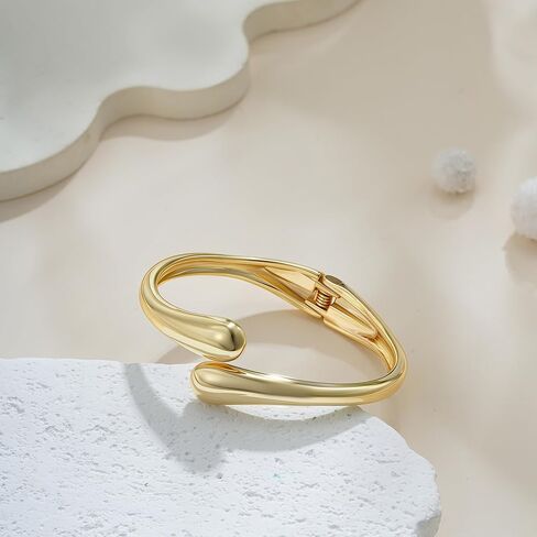 Gold Bracelets for Women Trendy - 14K Gold Plated Bangle Bracelet Chunky Adjustable Twist Cuff Gold Bracelet Non Tarnish Waterproof Jewelry for Women Gifts in Kuwait