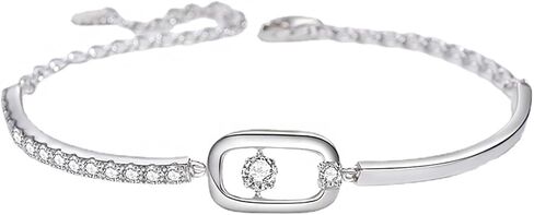 14K أبيض الذهب 0.3CT D-Color VS2 BACELECT Round Diamond Bangle للنساء ، مجوهرات الماس المثالية لكل مناسبة in Saudi Arabia