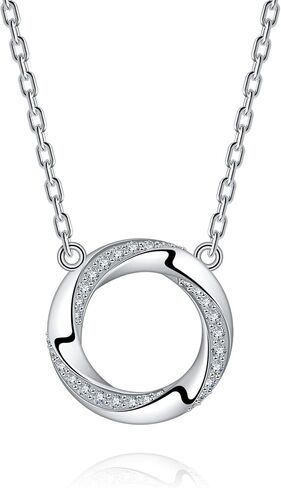getlove Moissanite Infinity Necklace 925 Sterling Silver Moebius Circle Necklace Anniversary Love Infinity Pendant for Her Wife Birthday Eternity Jewelry Gifts in Kuwait