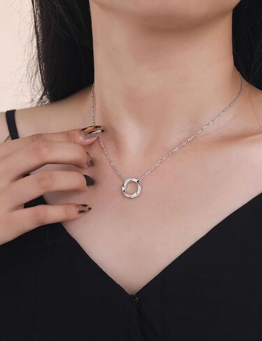 getlove Moissanite Infinity Necklace 925 Sterling Silver Moebius Circle Necklace Anniversary Love Infinity Pendant for Her Wife Birthday Eternity Jewelry Gifts in Kuwait