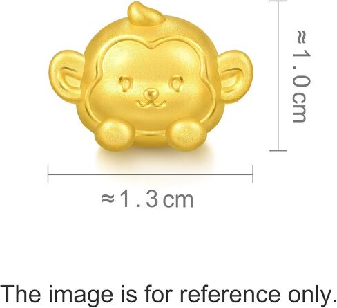 CHOW SANG SANG 999 Gold Cute Adorable Mini Chinese Zodiac Monkey Charm Bracelet for Women & Men 17cm 95967C in Saudi Arabia