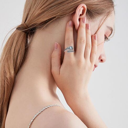 Sacred Heart of Jesus Ring 925 Sterling Silver Sacred Heart Adjustable Open Rings Christian Cross Religious Jewelry Amulet for Women Teens Girls Mom in Kuwait