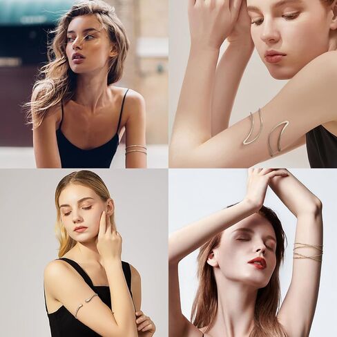 Giovanchi 5 Pieces Arm Cuff Upper Arm Band Cuff Bracelets for Women Adjustable Armband Set in Saudi Arabia