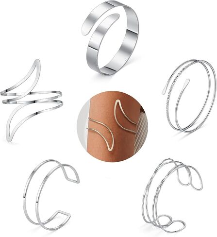 Giovanchi 5 Pieces Arm Cuff Upper Arm Band Cuff Bracelets for Women Adjustable Armband Set in Saudi Arabia