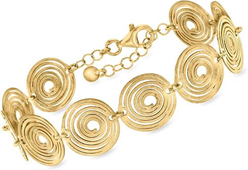 Ross-Simons الذهب الإيطالي 18KT على سوار محطة Sterling SPORAL. 7 بوصات in Saudi Arabia