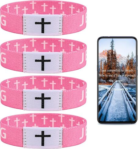4PCS Daily Bible Verse Jesus is King Bracelet, Christian Jesus Wearable Wristband for Women Men in Saudi Arabia
