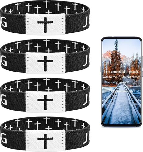 4PCS Daily Bible Verse Jesus is King Bracelet, Christian Jesus Wearable Wristband for Women Men in Saudi Arabia