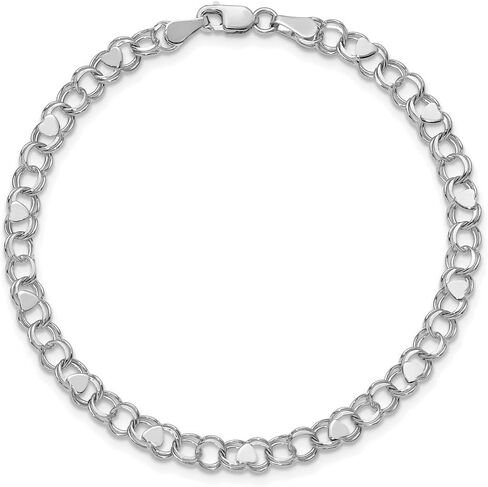 سوار سحر قلب مزدوج الذهب 14K 6 "إلى 8" in Saudi Arabia