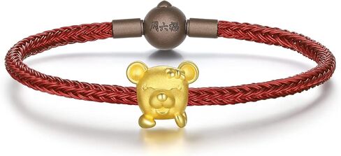 سوار ذهبي سحر 24 كيلو الصيني زودياك قابلة للتكديس حبات حيوان محظوظة قابلة للتعديل مجوهرات مجوهرات قابلة للتعديل التنين الأفعى الأفعى هدايا حقيقية للنساء 6.7 "-7.5" in Kuwait