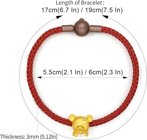 سوار ذهبي سحر 24 كيلو الصيني زودياك قابلة للتكديس حبات حيوان محظوظة قابلة للتعديل مجوهرات مجوهرات قابلة للتعديل التنين الأفعى الأفعى هدايا حقيقية للنساء 6.7 "-7.5" in Kuwait