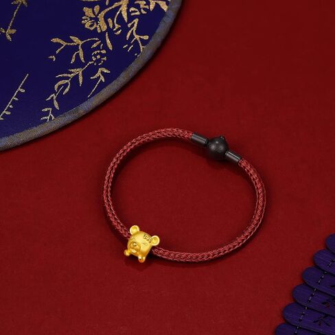 سوار ذهبي سحر 24 كيلو الصيني زودياك قابلة للتكديس حبات حيوان محظوظة قابلة للتعديل مجوهرات مجوهرات قابلة للتعديل التنين الأفعى الأفعى هدايا حقيقية للنساء 6.7 "-7.5" in Kuwait