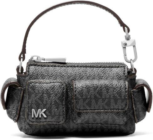 Michael Kors Dakota Bag Charm ، أجهزة فضية نغمة/توقيع MK Twill/Black in Saudi Arabia