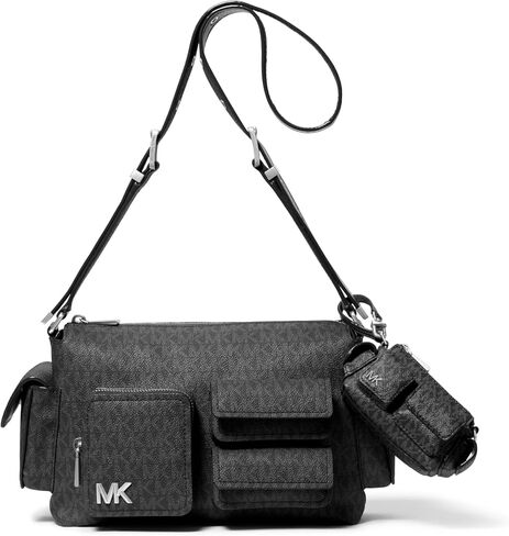 Michael Kors Dakota Bag Charm ، أجهزة فضية نغمة/توقيع MK Twill/Black in Saudi Arabia