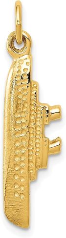 14K Gold Polished 3D Cruise Ship Charm Jewelry in Saudi Arabia