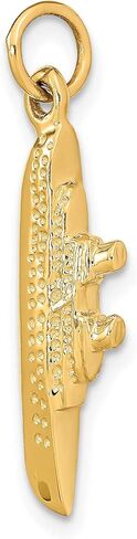 14K Gold Polished 3D Cruise Ship Charm Jewelry in Saudi Arabia