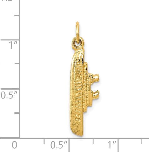 14K Gold Polished 3D Cruise Ship Charm Jewelry in Saudi Arabia