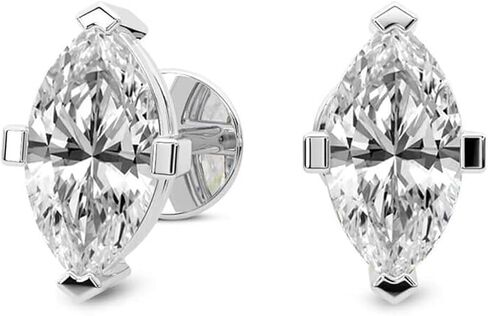 Diamond Deal IGI مصدقة من 1.00 إلى 5.00 قيراط ماركيز شكل مختبر يزرع أقراط 4-شرق في 4K أصفر أو أبيض أو الذهب الوردي مع إغلاق الظهر المسمار in Saudi Arabia