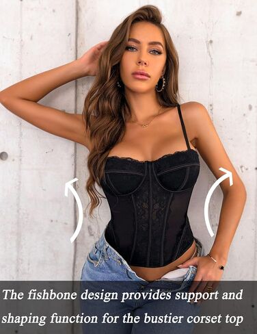 Avidlove Corset Tops for Women Lace Bustier Top Underwire Sexy Halloween Exotic Slim Fit Bralette in Saudi Arabia