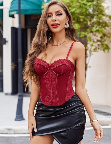 Avidlove Corset Tops for Women Lace Bustier Top underwire Sexy Halloween Exotic Slim Fit Bralette in Kuwait