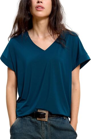 GYS Bamboo Viscose T Shirts for Women, Short Sleeve V Neck Tee, Soft Pajama Tops in Kuwait
