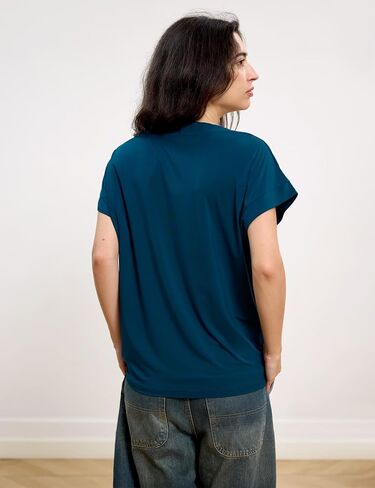 GYS Bamboo Viscose T Shirts for Women, Short Sleeve V Neck Tee, Soft Pajama Tops in Kuwait
